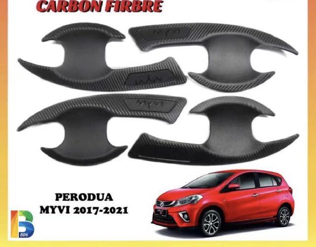 Car Inner door handle cover Myvi 2017-2022 model 3D carbon fiber