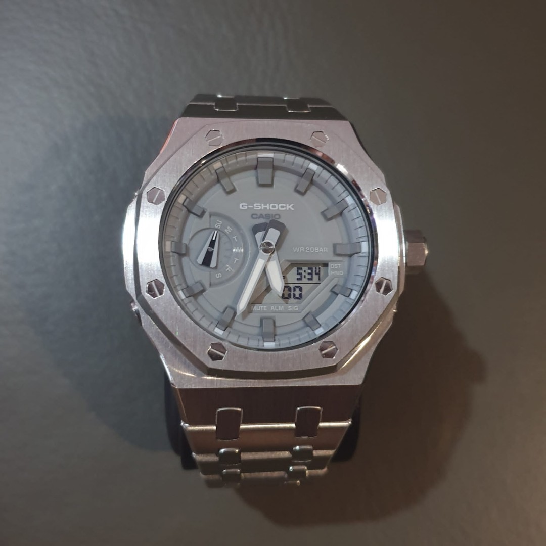 Casio G Shock GA 2110ET 8A Grey Casioak V4 Mod GA2110 GA2100 GA