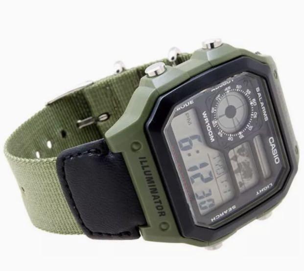 Casio world time army green Digital Watch Mobile Phones Gadgets