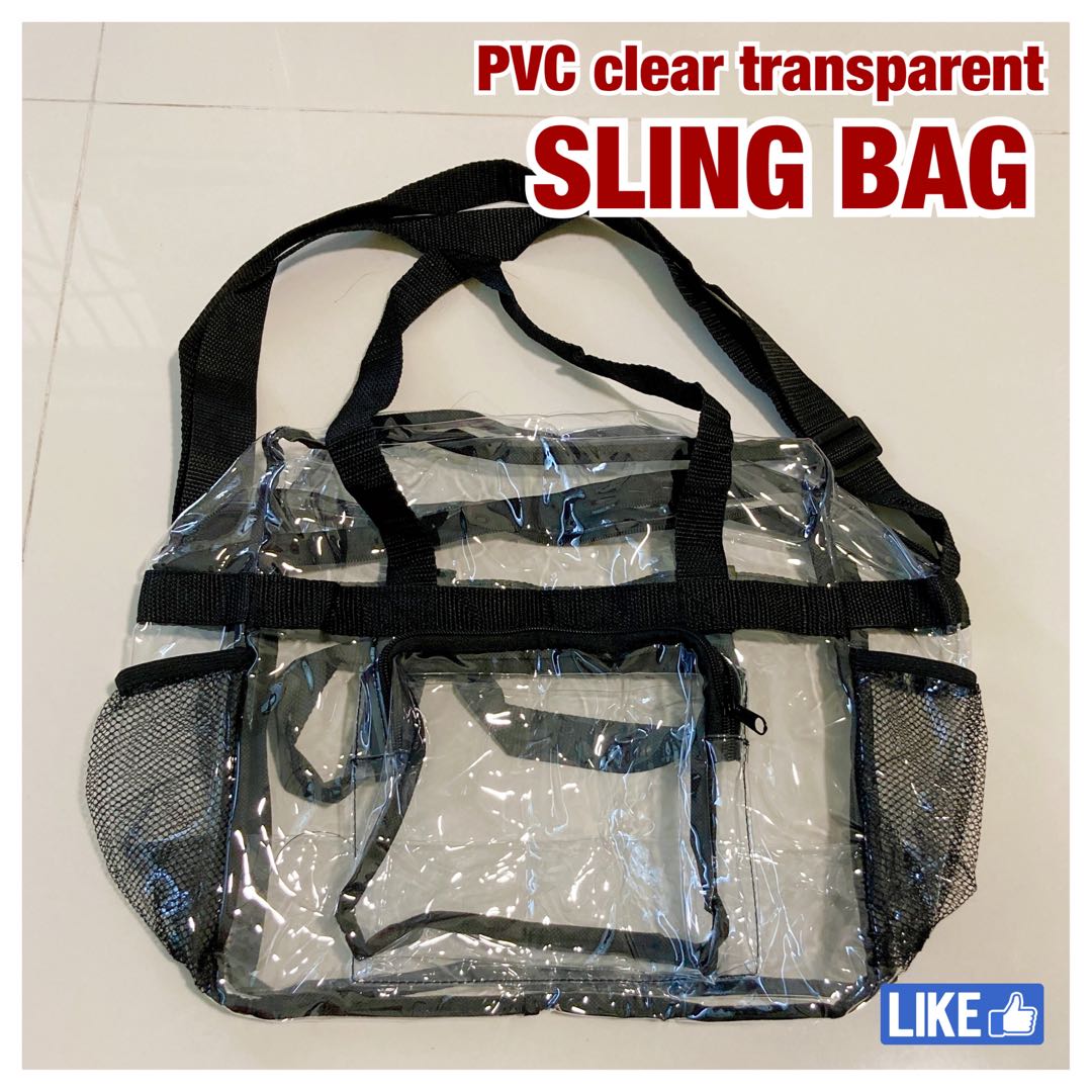 Clear plastic sling discount bag