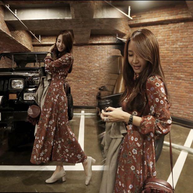 Dress top floral korea