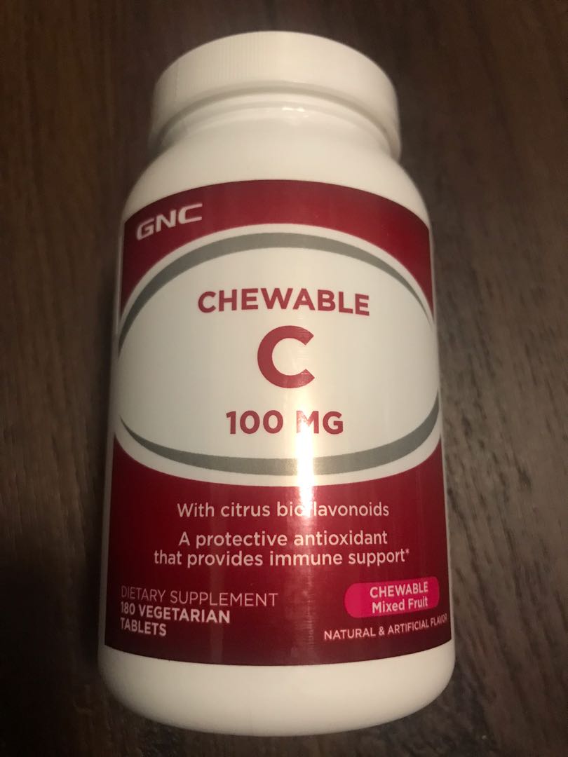 GNC Chewable Vitamin C Mixed Fruit 180 Vegetarian Tablets, Health