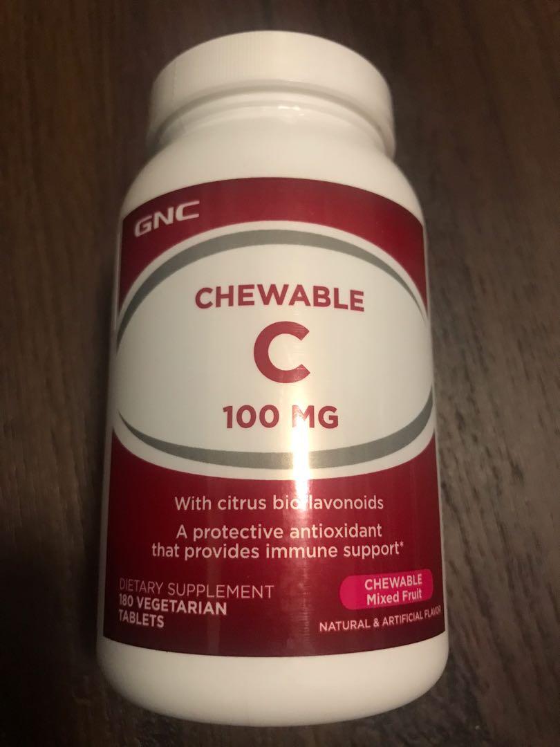GNC Chewable Vitamin C Mixed Fruit 180 Vegetarian Tablets, Health
