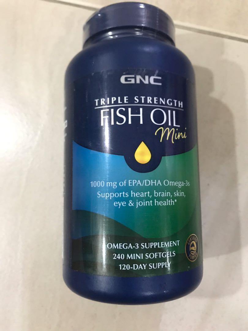 GNC triple strength mini fish oil (240 capsules), Health & Nutrition