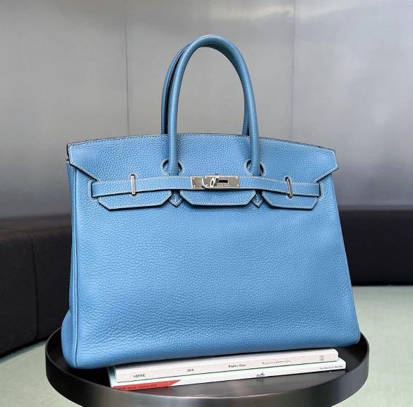 Hermes Birkin 25 Blue Jeans Togo Phw, Luxury, Bags & Wallets on Carousell