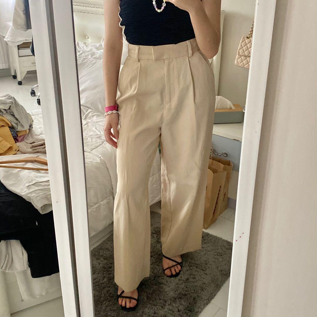 H&m on sale beige pants
