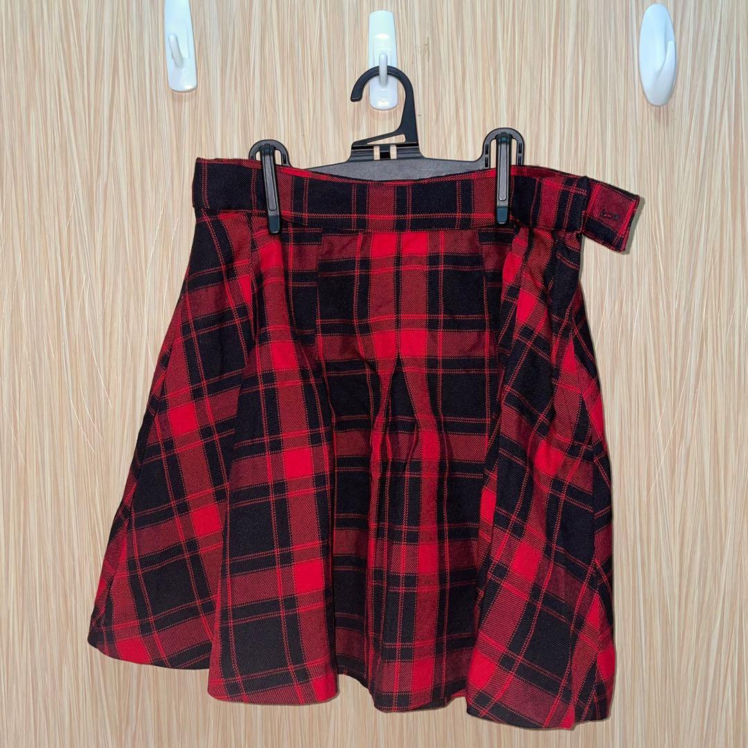 Plaid skater skirt red discount