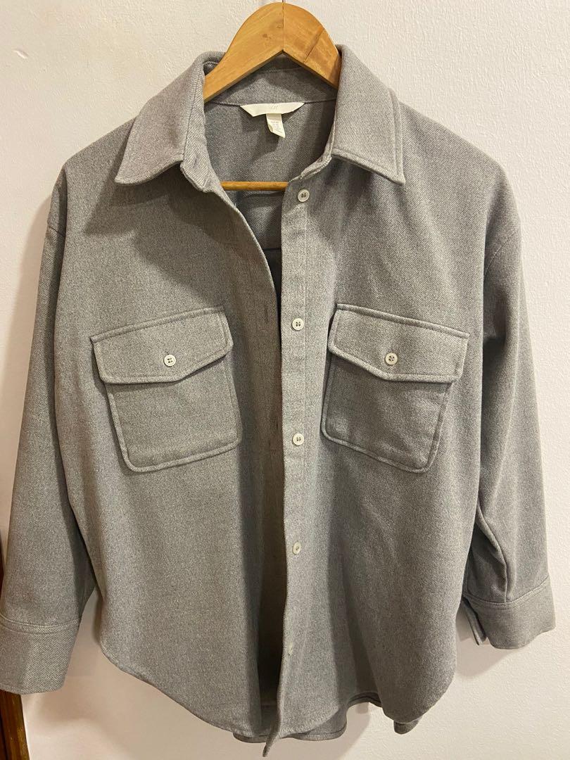 HnM Grey Jacket Outerwear, Women's Fashion, Tops, Other Tops on Carousell