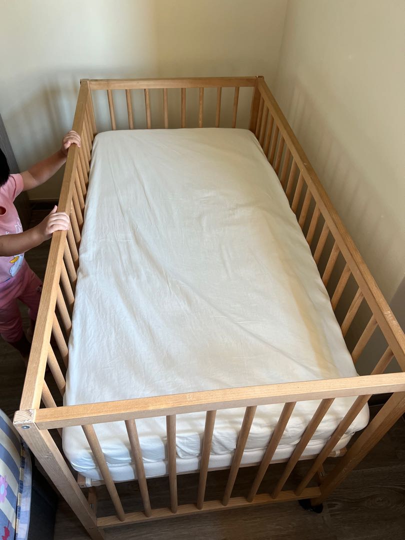 IKEA baby cot with Mattress, Babies & Kids, Baby Nursery & Kids