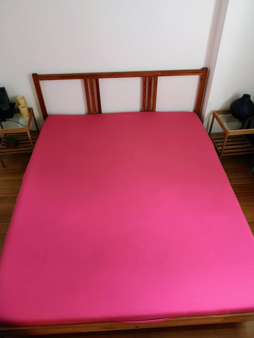 IKEA Basic Queen Size Bedframe w/mattress, Furniture & Home Living