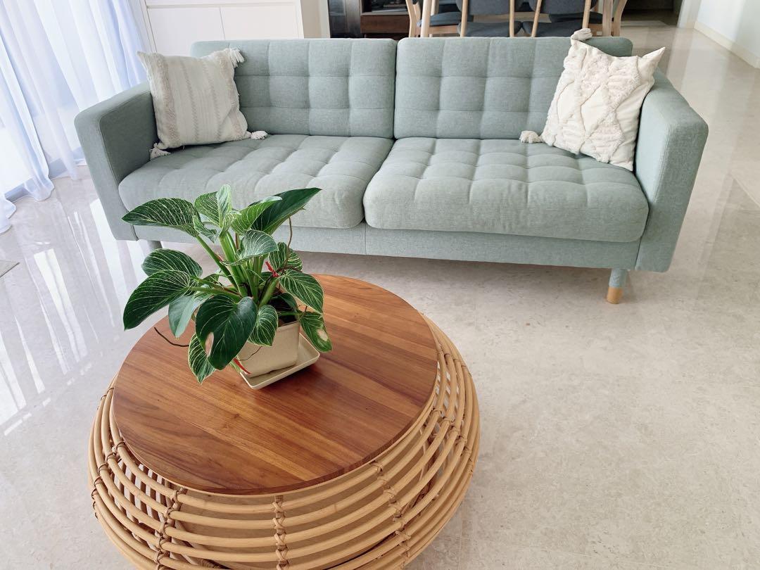 Ikea landskrona sofa gunnared light green, Furniture & Home Living