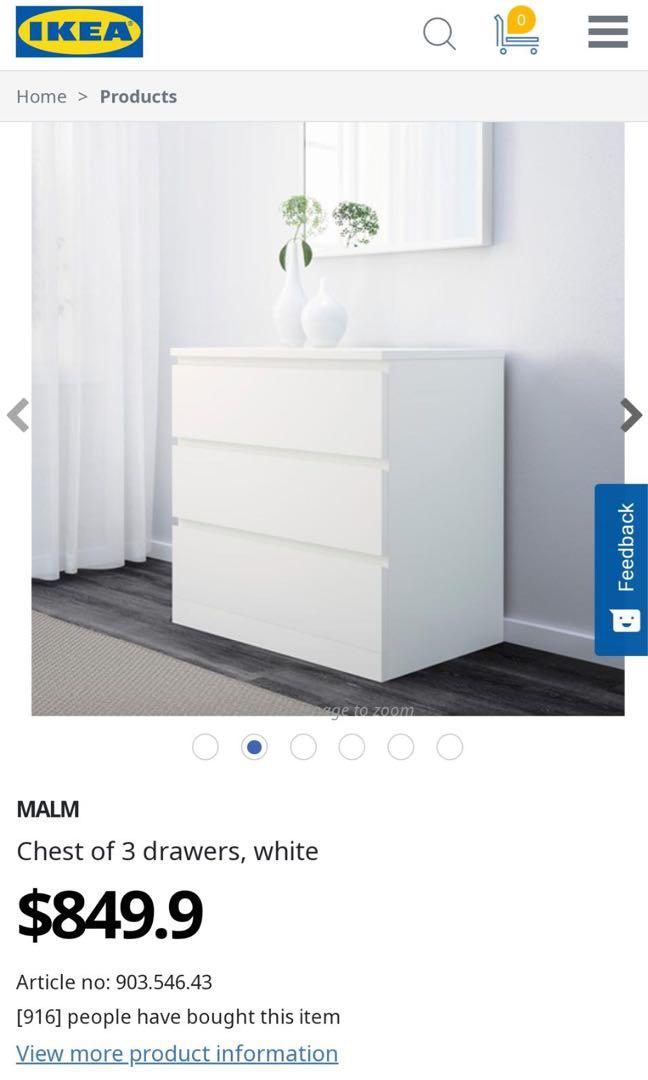 IKEA MALM DRAWER, 傢俬＆家居, 傢俬, 書櫃、櫃子及架 Carousell