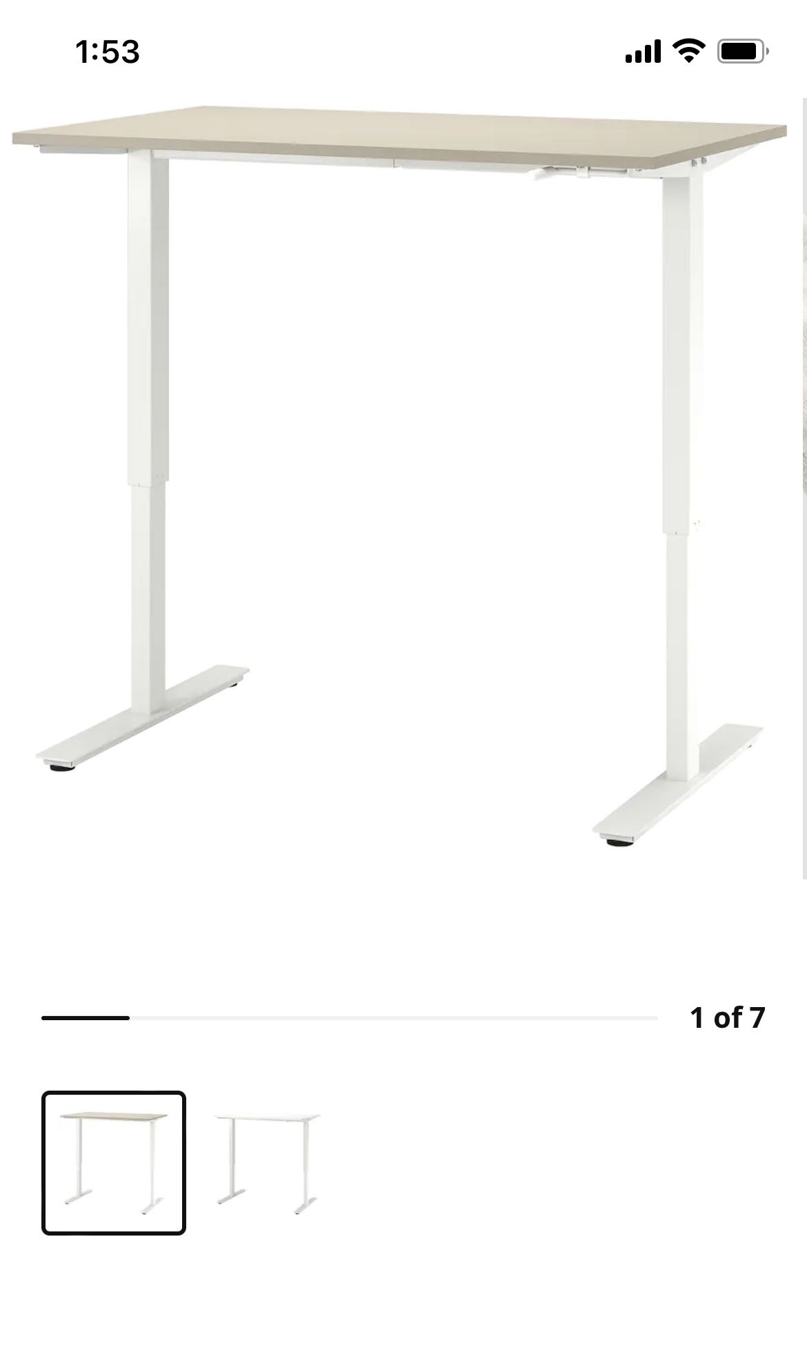 IKEA Trotten Sit/Stand Desk, Furniture & Home Living, Furniture, Tables
