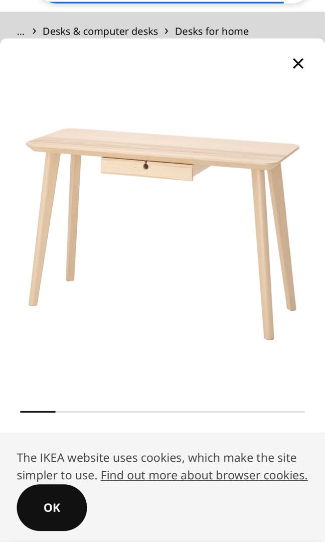 IKEA wood desk (table), Furniture & Home Living, Furniture ...