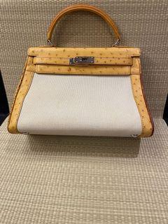 Kwanpen (KP NY inc) Ostrich Canvas Handbag