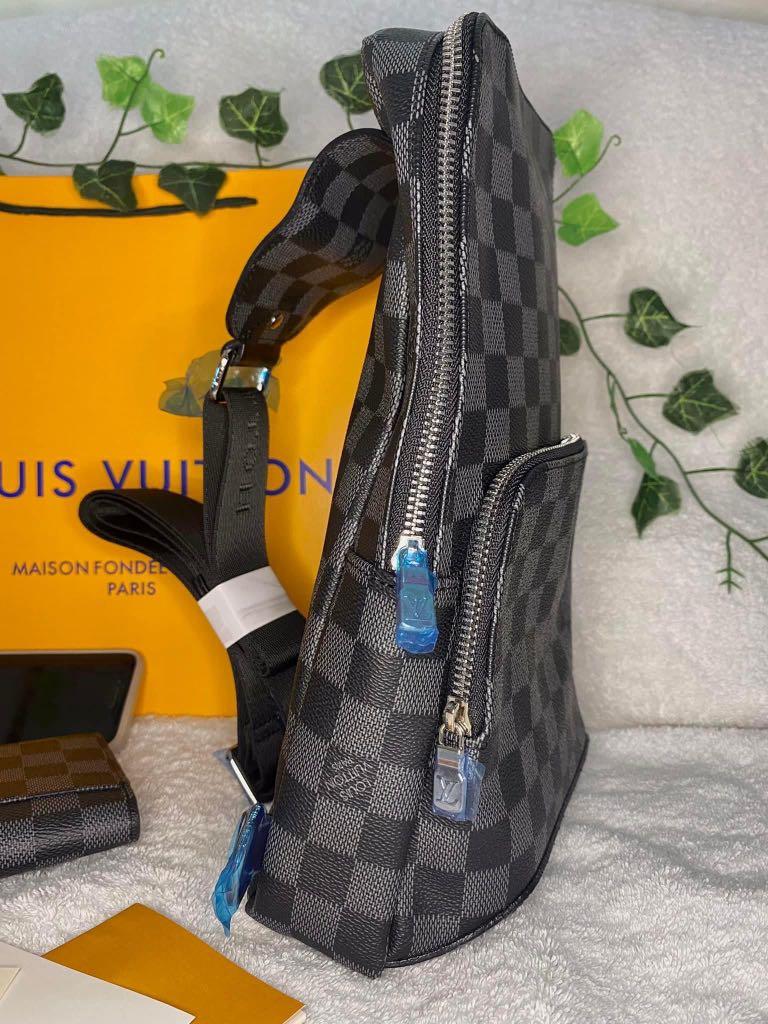 Louis Vuitton Graphite Avenue Sling Bag Gray Yellow N42424 Free Shipping