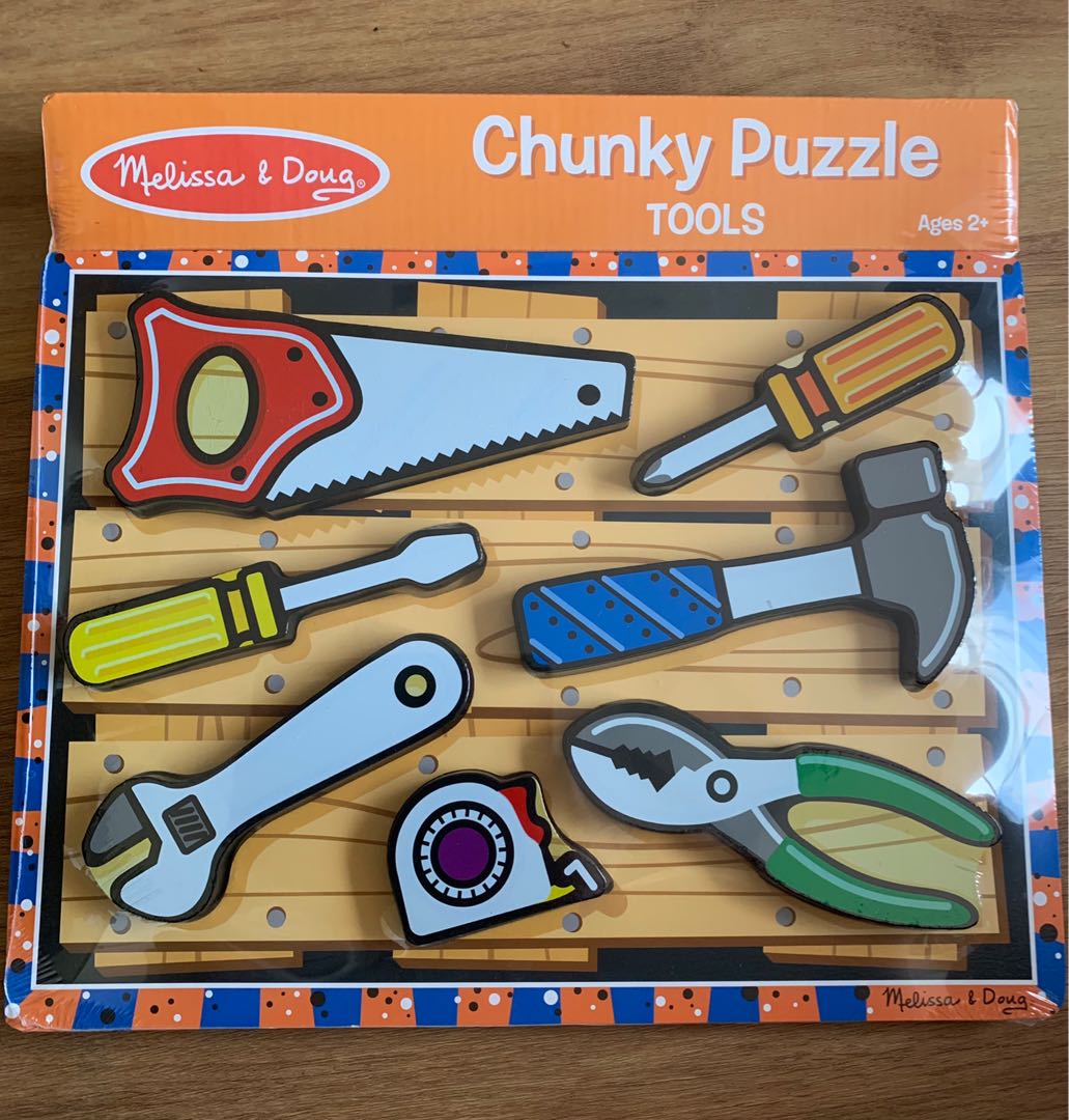 Melissa Doug Chunky Wooden Puzzle Tools Hobbies Toys Toys