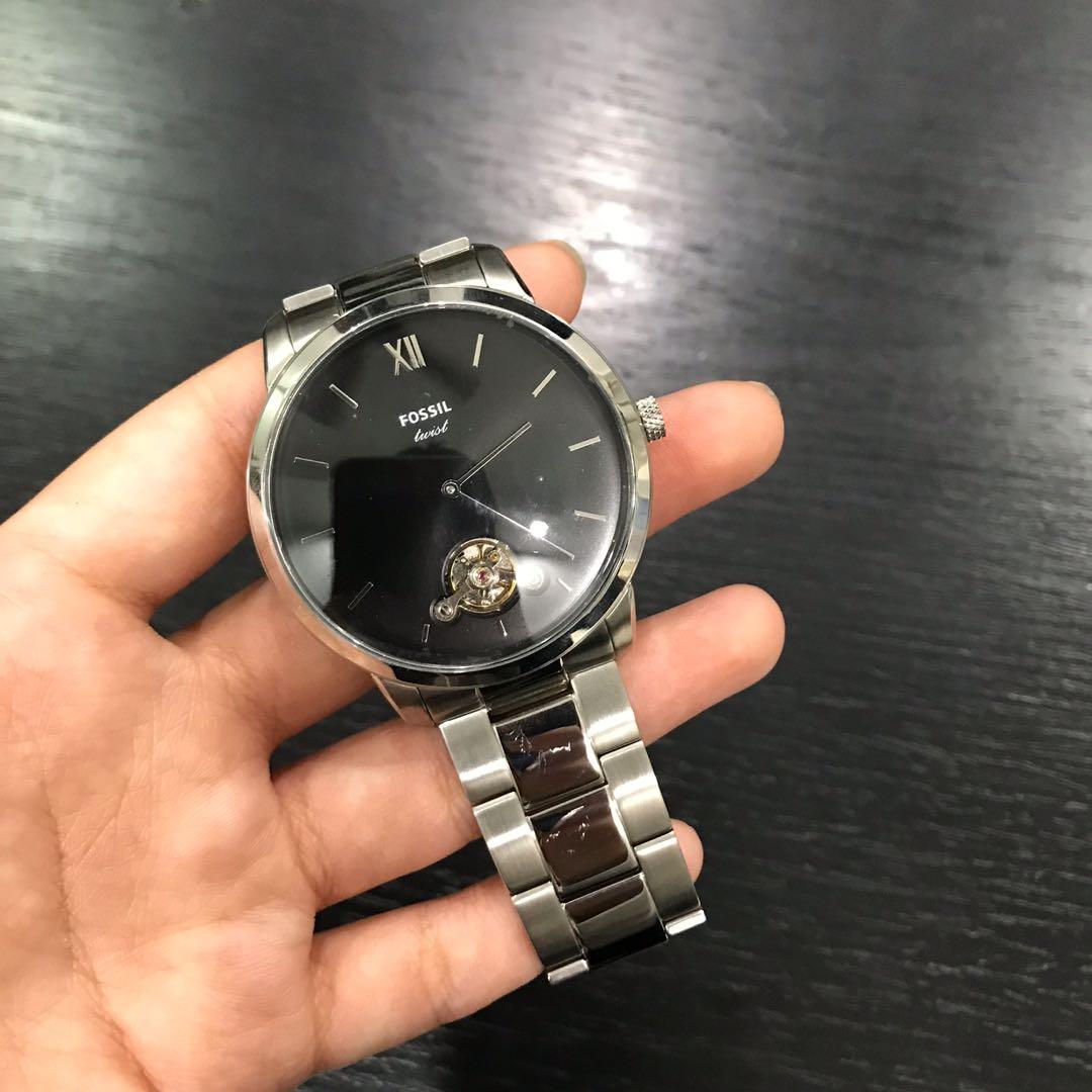Men's Fossil Watch (MD RD SLV BLK BRC 
