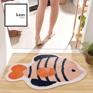 Microfiber rug non-slip tufted super soft absorbent bathroom rug animal FISH floor mat