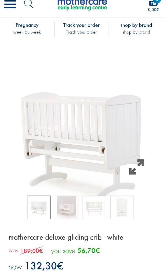 Mothercare deluxe gliding sales crib