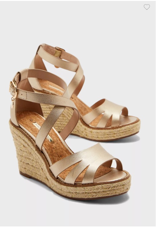 Dorothy perkins cheap gold wedges