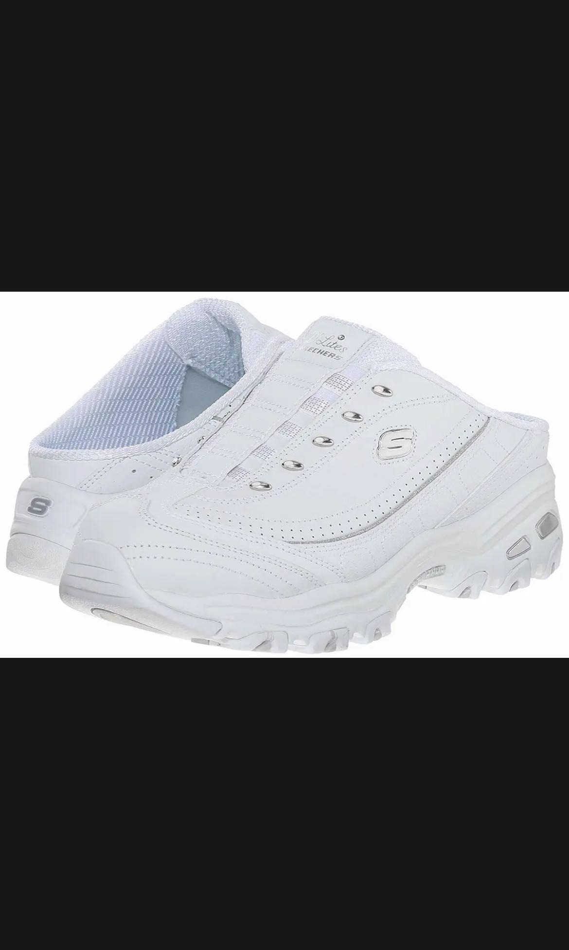 White skechers mules on sale