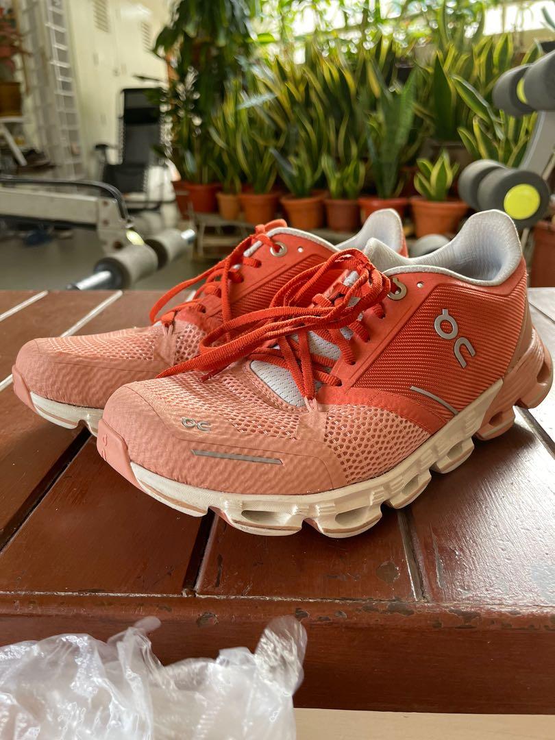 ON Women Cloudflyer running shoe ginger white