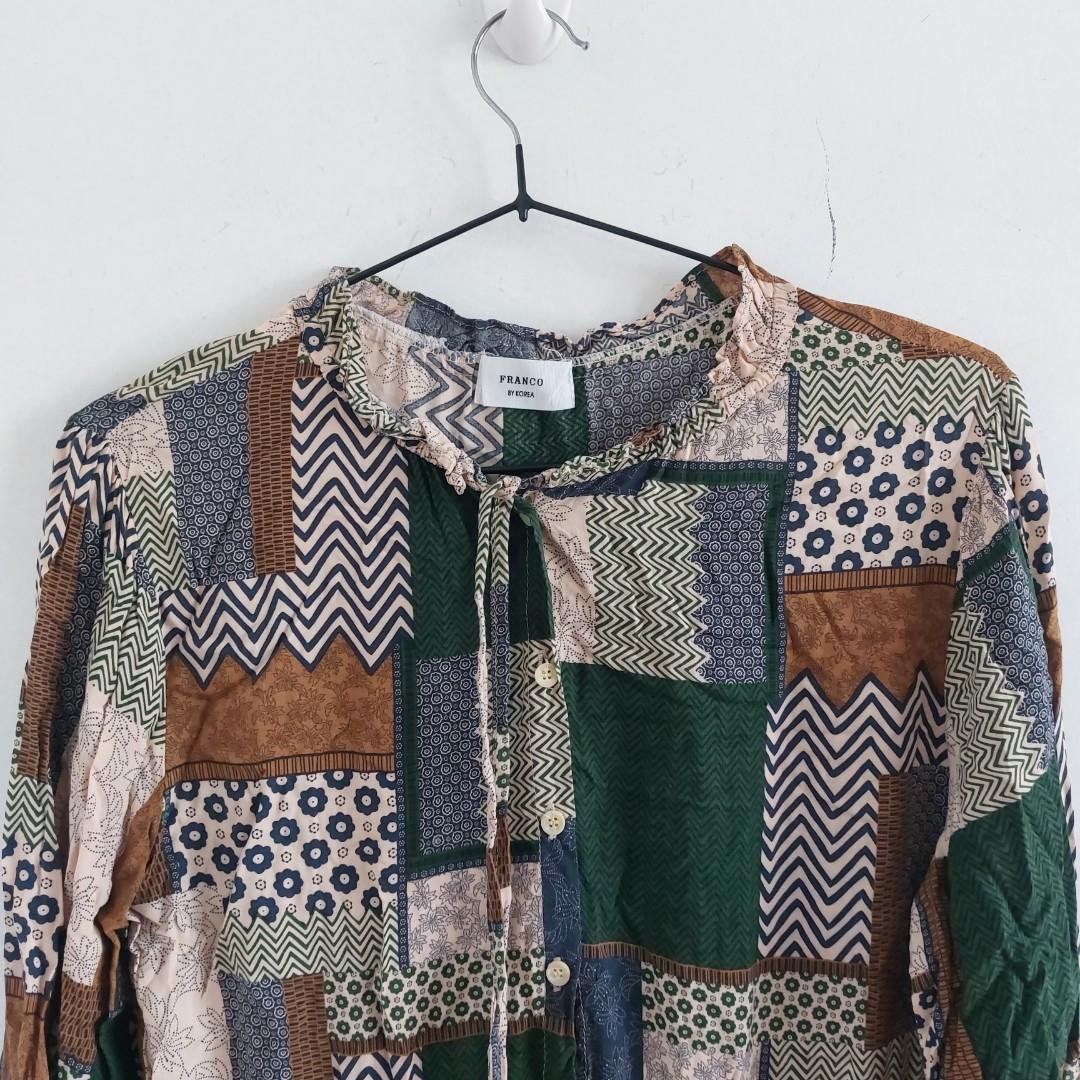 Patchwork Long Sleeve Dress (Category: Dresses) located in Angeles City. Submitted by greensstuff (Listing ID 1164667160, Image 2). Description: see 4th and 5th pic for flaw Measurements to follow DM for more specifics.