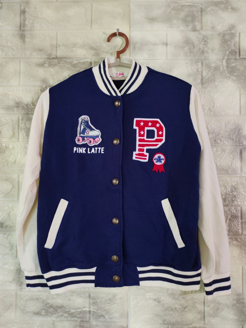 Pink Latte Varsity Jacket