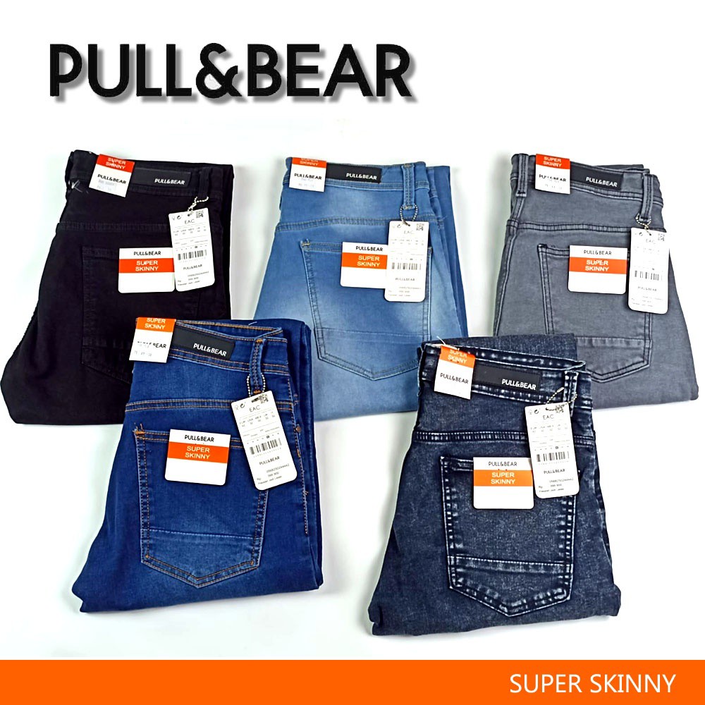 Pull Bear Celana Jeans Denim Skinny Slim Fit Original, Fesyen