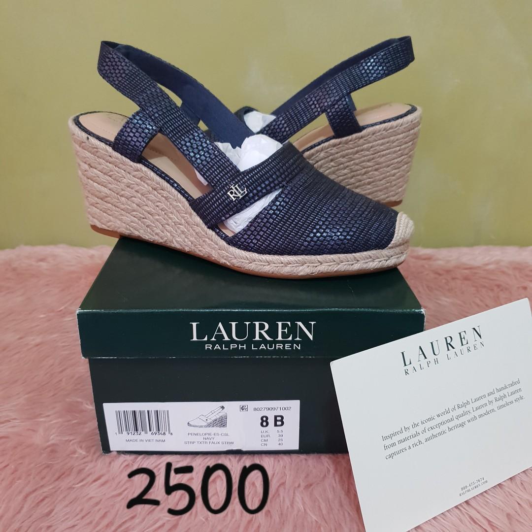 Ralph Lauren 3inch high espadrille wedge shoes Women s Fashion