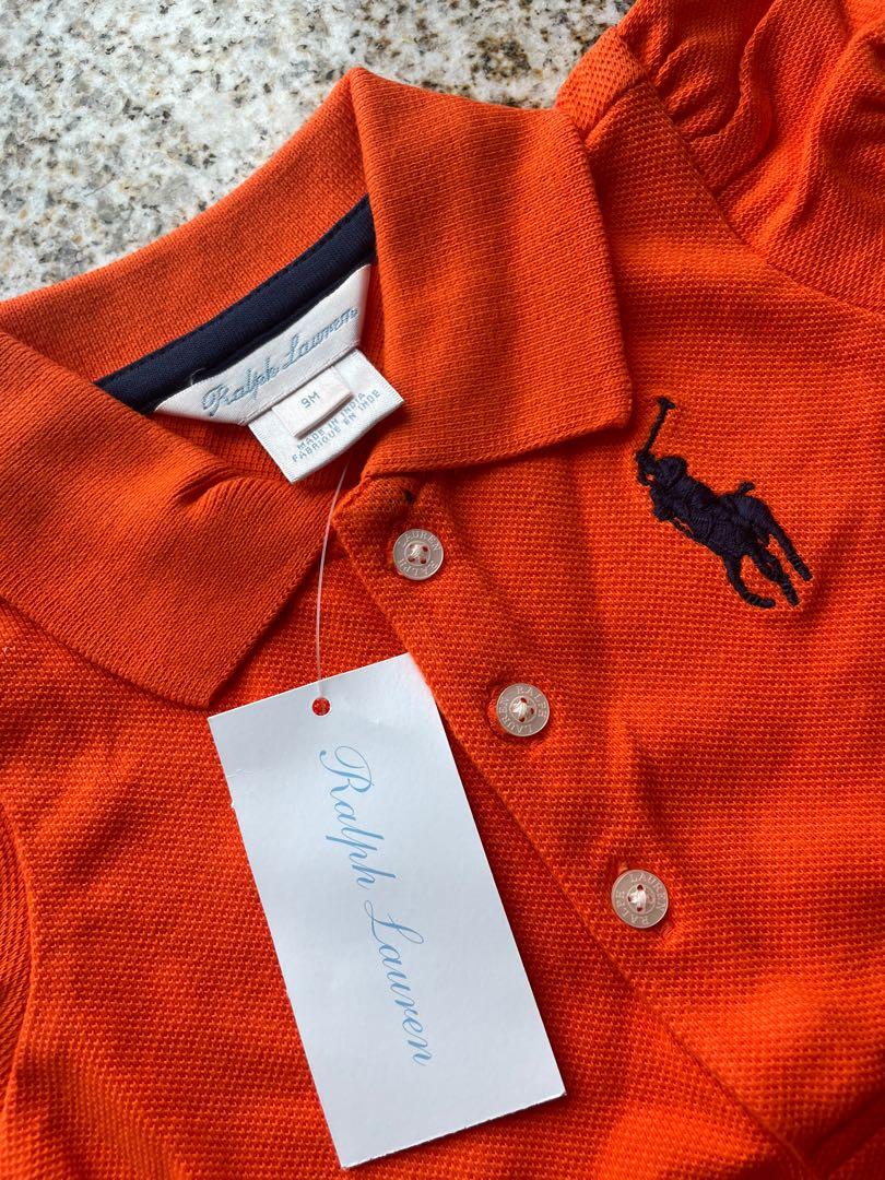 Ralph Lauren Orange Polo Shirt 9M Carousell
