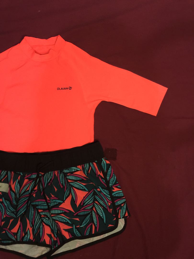 RASH GUARD AND BOARD SHORTS (Decathlon), Women's Fashion, Swimwear