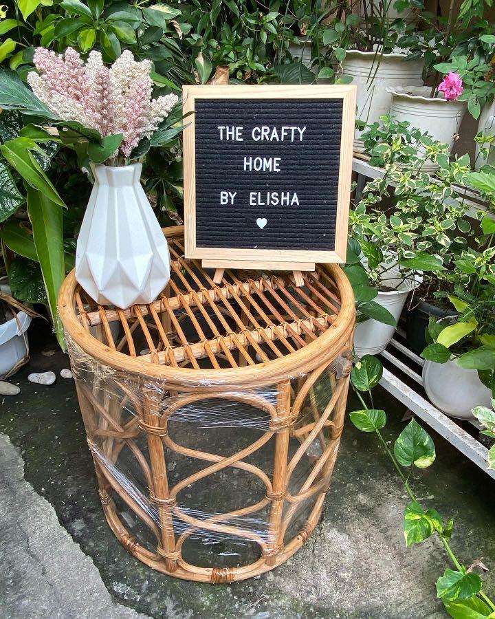 RATTAN COFFEE TABLE/RATTAN TABLE/SIDE TABLE (Category: Coffee & Tea Tableware) located in Marikina City. Submitted by thecraftyhomebyelisha (Listing ID 1164694059, Image 3). Description: Amelia Rattan Coffee Table 18x18” (diameter x height) 1000 https://www.facebook.com/TheCraftyHomeByElisha/ https://shopee.ph/cathycepe.