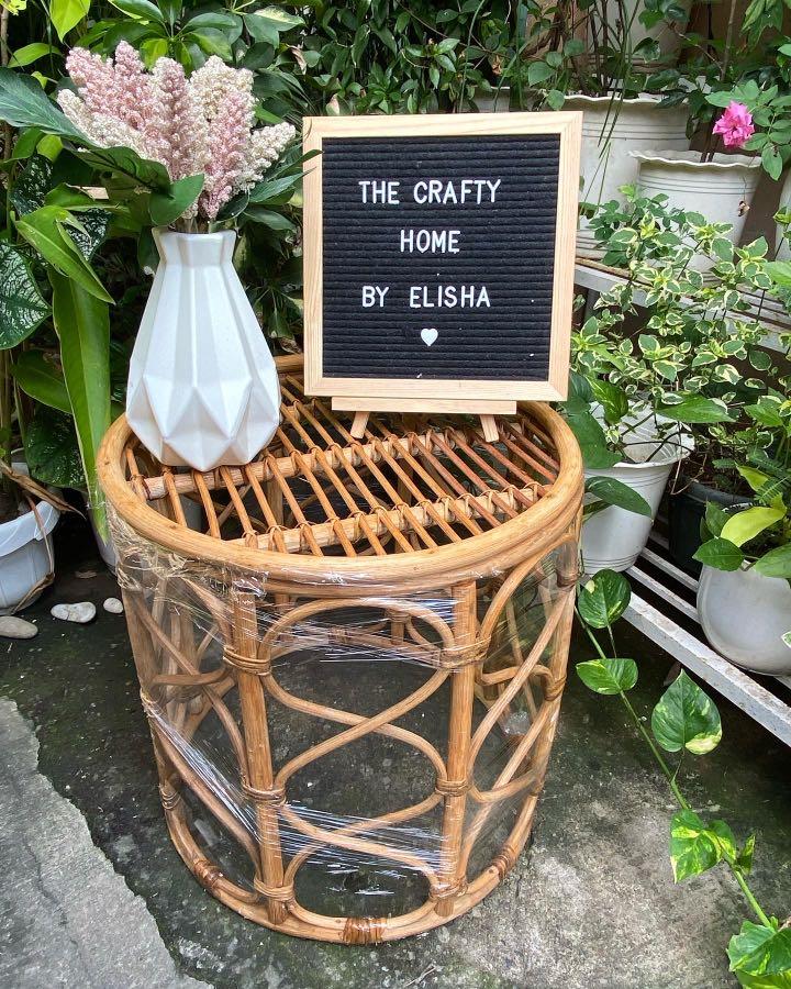 RATTAN COFFEE TABLE/RATTAN TABLE/SIDE TABLE (Category: Coffee & Tea Tableware) located in Marikina City. Submitted by thecraftyhomebyelisha (Listing ID 1164694059, Image 2). Description: Amelia Rattan Coffee Table 18x18” (diameter x height) 1000 https://www.facebook.com/TheCraftyHomeByElisha/ https://shopee.ph/cathycepe.
