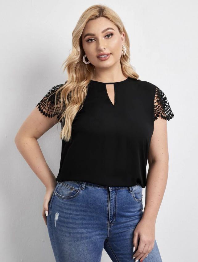 Shein Plus Lace Sleeve Blouse (Category: Blouses) located in Las Pinas. Submitted by alxstronger (Listing ID 1164808831, Image 1). Description: Shein Plus Size Black Blouse Size: 2XL Brand new See included photo for size guide Rfl: Did not fit Las Pinas City.