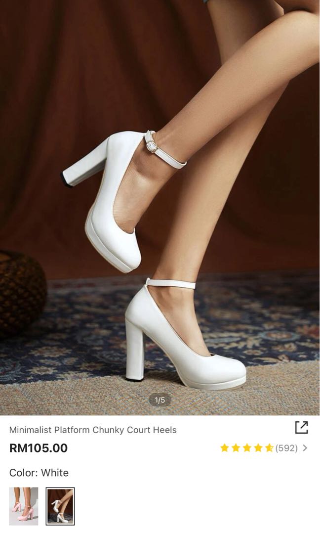 white heels size 5
