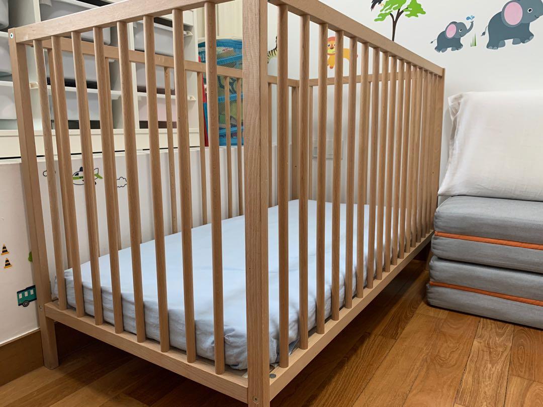 IKEA Sniglar Cot Crib Bed + Mattress + sheets, Babies & Kids, Baby Nursery & Kids Furniture
