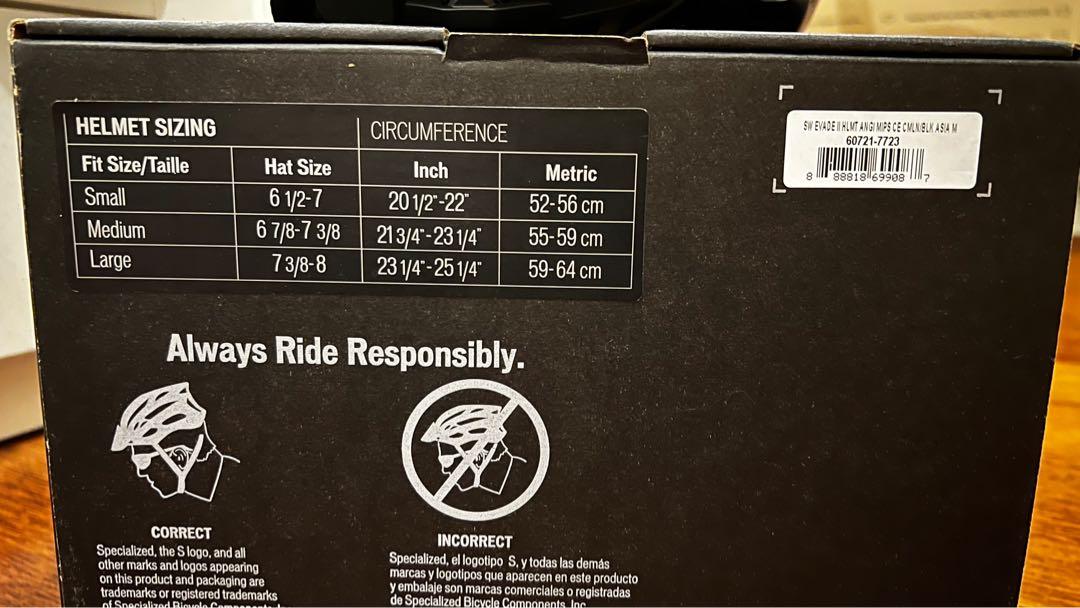 Specialized bike helmet size chart cheap