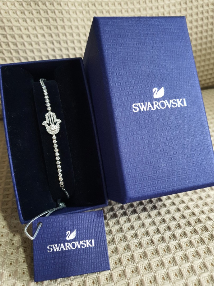 Swarovski Subtle Hamsa Hand Bracelet White Rhodium plating