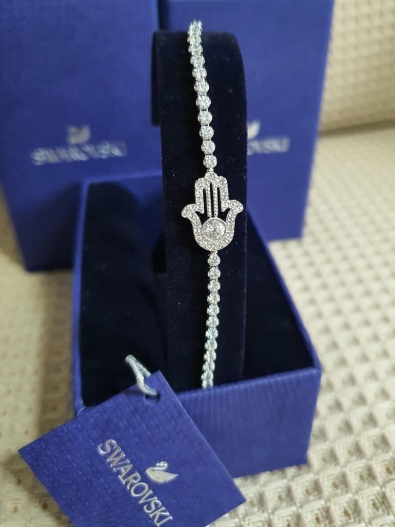 Swarovski Subtle Hamsa Hand Bracelet White Rhodium plating