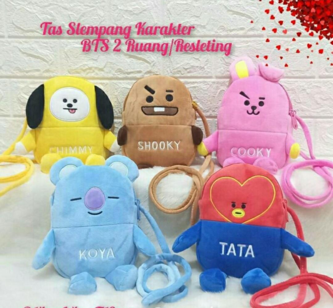 Tas selempang anak bt21 tas boneka karakter bt21 sling bag anak bt21