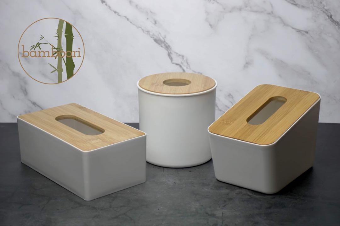 Tissue Box Holder Bamboo Lid (Category: Towels, Napkins & Holders) located in Quezon City. Submitted by tin02 (Listing ID 1164789526, Image 2). Description: Rectangle - P179 Oblique - P169 Round - P149.