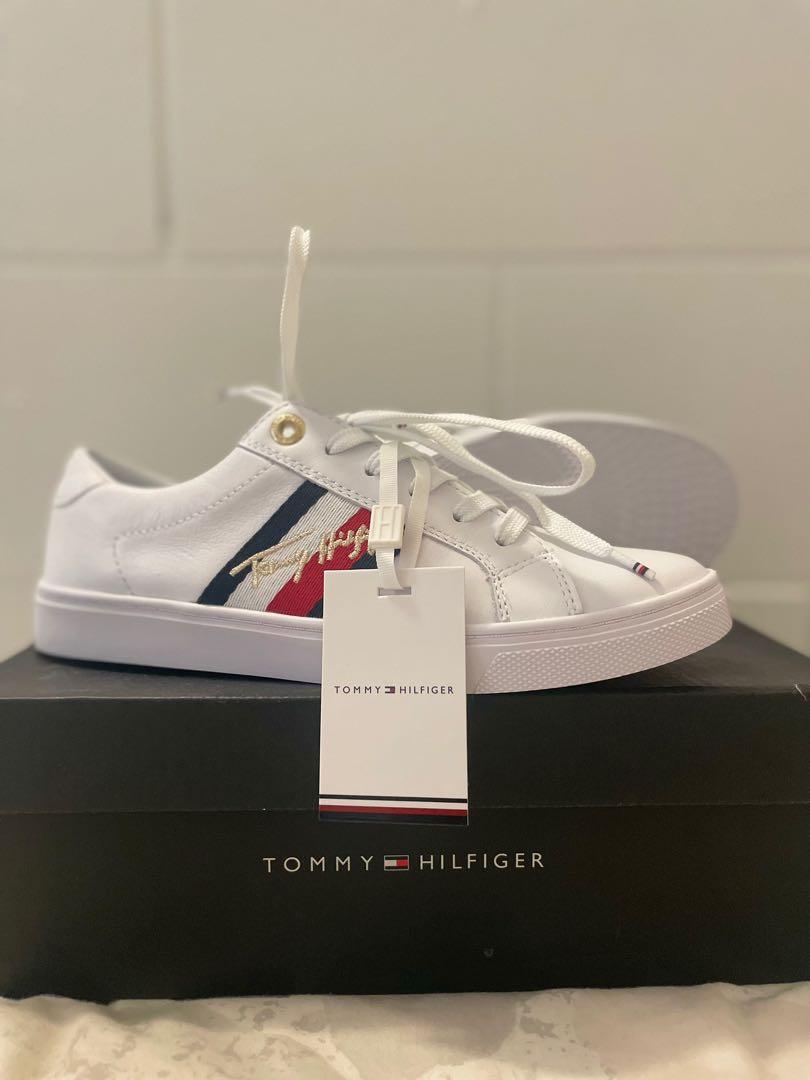 Tommy Hilfiger Signature Cupsole Sneakers White - Women's Trainers