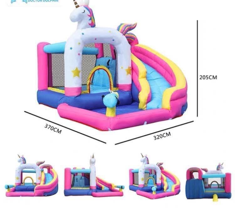 Unicorn Castle Inflatable Slide (Category: Infant Playtime) located in Manila. Submitted by acinad_ (Listing ID 1164764133, Image 2). Description: Unicorn Castle Inflatable Slide Messages for Inquiries!.