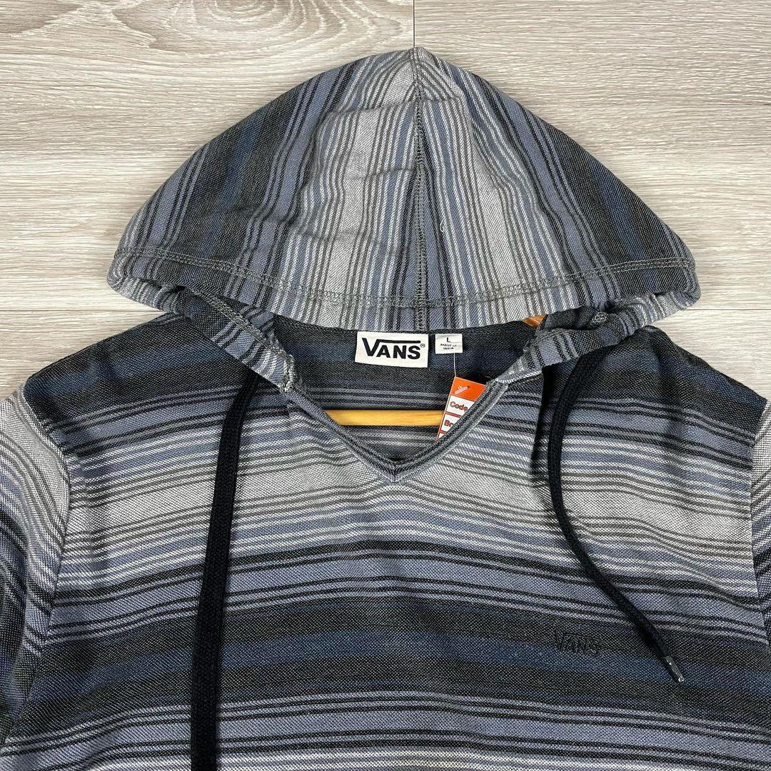 vans striped lightweight hoodie MYHD13 Fesyen Pria Pakaian