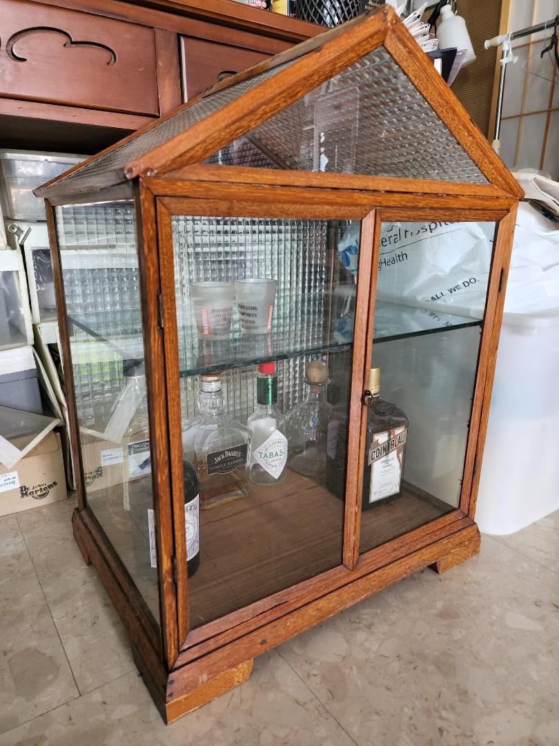 Vintage glass for medicine/whiskey, Furniture & Home Living, Furniture, Shelves