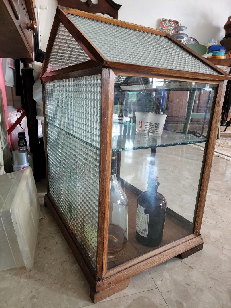 Vintage glass for medicine/whiskey, Furniture & Home Living, Furniture, Shelves