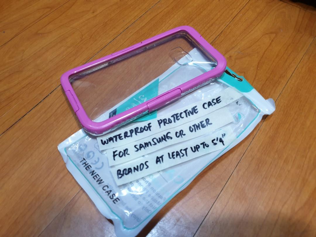Waterproofing Cellphone case (Category: Cases & Sleeves) located in Caloocan City. Submitted by mack.bay (Listing ID 1164790524, Image 2). Description: Waterproofing cellphone case/ Pink Frame. Clear Silicon (Rubberized) material Good for Cellphone up to 5.4" size. Protect your mobile phone from rain, water splash by using this waterproofing case. Check first if fiited to you mobile phone. Do not use condom😁 it's usually leaks. 😁 If interested,
