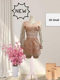 Whimsical Fairy Pastel Pink Embroidered Romper
